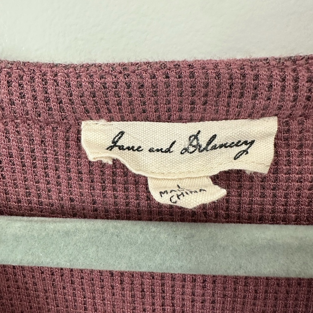 Jane and Delancey Button-Up Waffle Knit Long Sleeve Top - Picture 2 of 3